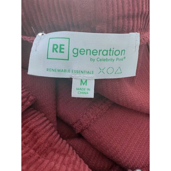 Regeneration By Celebrity Pink Corduroy Button-Down Pinafore Dress M Red Adjusta - Picture 5 of 6